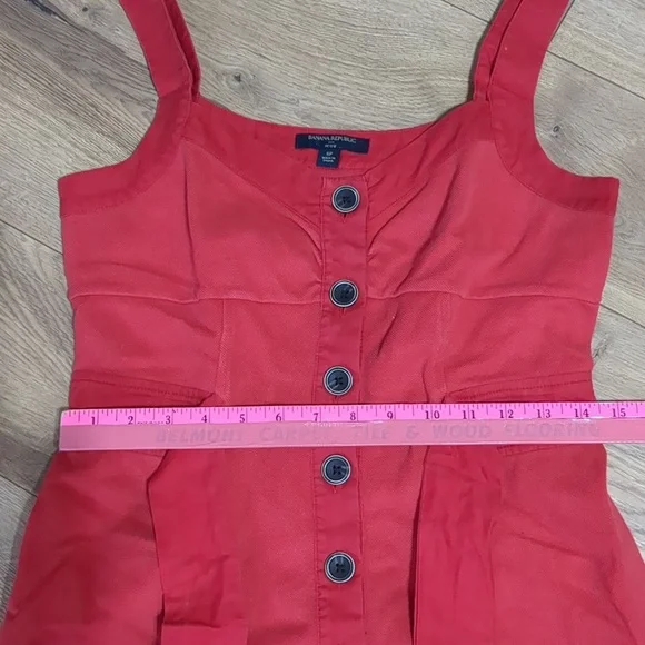 Banana Republic Cotton red midi Dress women's size 6 - Picture 6 of 11